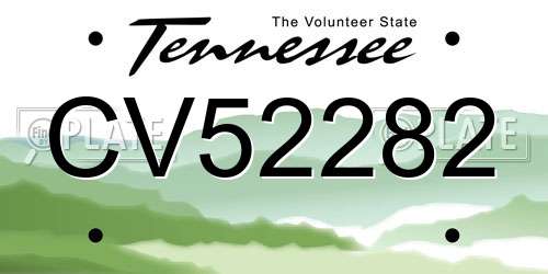 CV52282 Tennessee License Plate