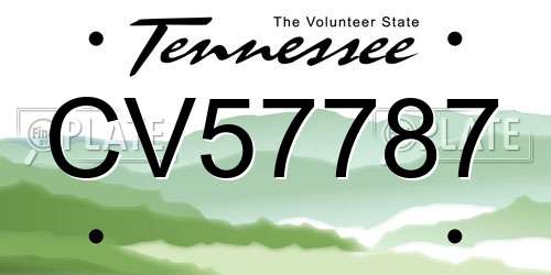 CV57787 Tennessee License Plate