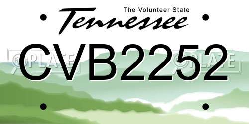 CVB2252 Tennessee License Plate