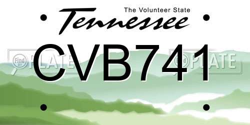 CVB741 Tennessee License Plate
