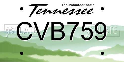 CVB759 Tennessee License Plate