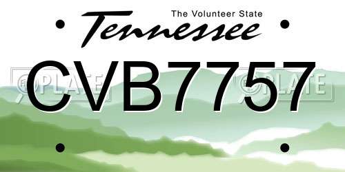 CVB7757 Tennessee License Plate