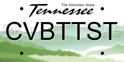 CVBTTST Tennessee License Plate