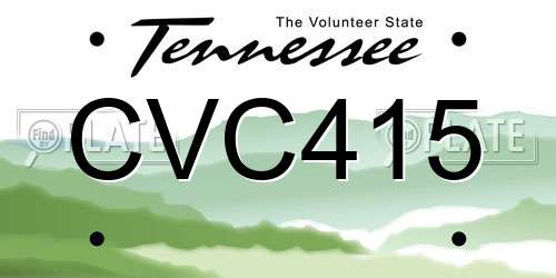 CVC415 Tennessee License Plate