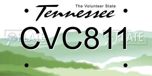 CVC811 Tennessee License Plate