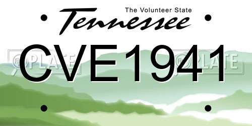 CVE1941 Tennessee License Plate