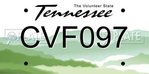 CVF097 Tennessee License Plate