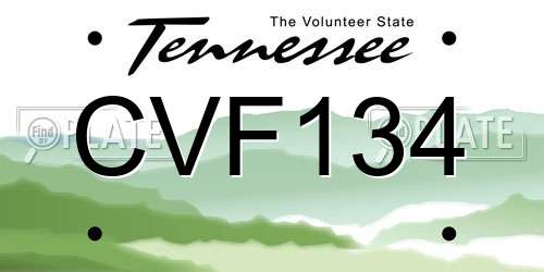 CVF134 Tennessee License Plate