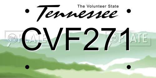 CVF271 Tennessee License Plate