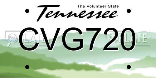 CVG720 Tennessee License Plate
