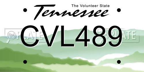 CVL489 Tennessee License Plate