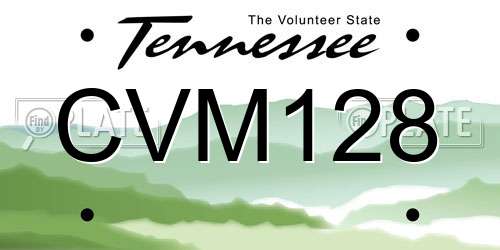 CVM128 Tennessee License Plate