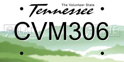 CVM306 Tennessee License Plate