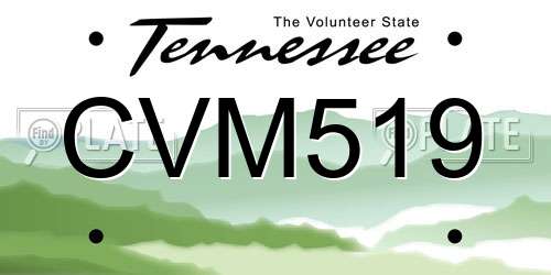 CVM519 Tennessee License Plate