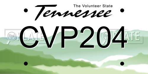CVP204 Tennessee License Plate