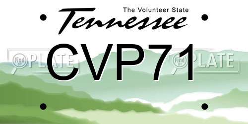 CVP71 Tennessee License Plate