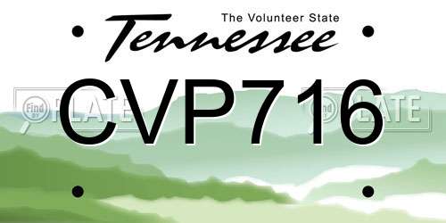 CVP716 Tennessee License Plate