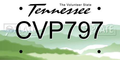CVP797 Tennessee License Plate