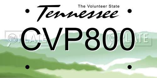 CVP800 Tennessee License Plate