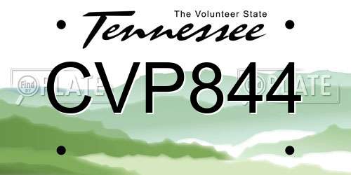 CVP844 Tennessee License Plate