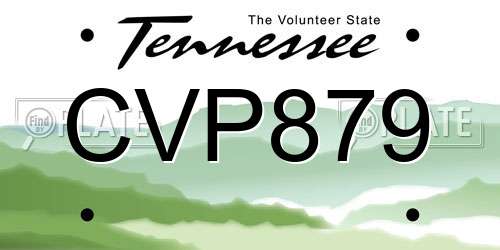 CVP879 Tennessee License Plate