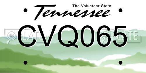 CVQ065 Tennessee License Plate