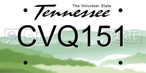 CVQ151 Tennessee License Plate