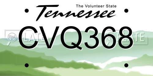 CVQ368 Tennessee License Plate