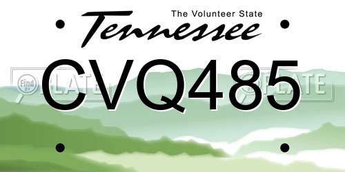 CVQ485 Tennessee License Plate
