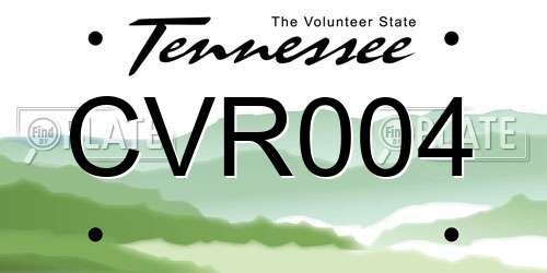 CVR004 Tennessee License Plate