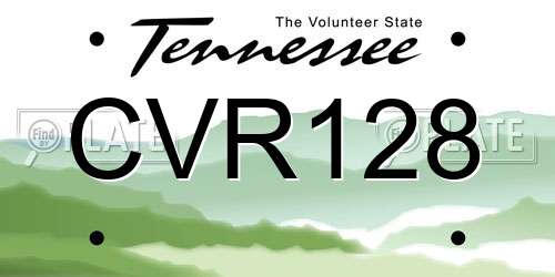 CVR128 Tennessee License Plate