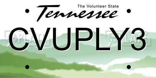 CVUPLY3 Tennessee License Plate