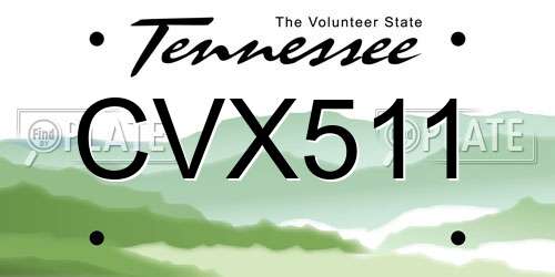 CVX511 Tennessee License Plate