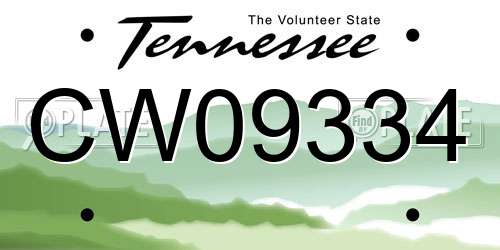 CW09334 Tennessee License Plate