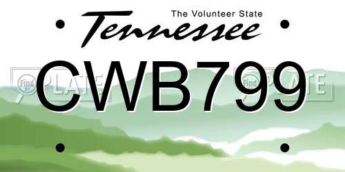 CWB799 Tennessee License Plate