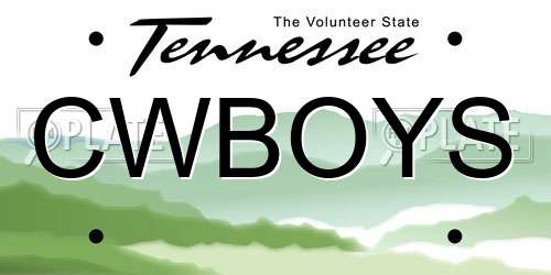 CWBOYS Tennessee License Plate