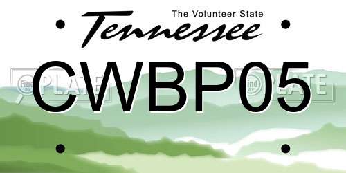 CWBP05 Tennessee License Plate