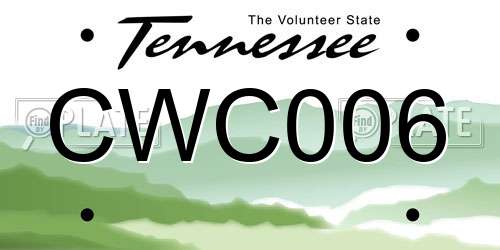 CWC006 Tennessee License Plate