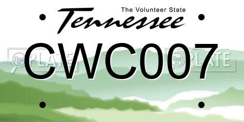 CWC007 Tennessee License Plate