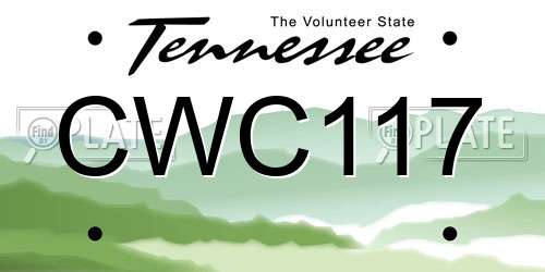 CWC117 Tennessee License Plate