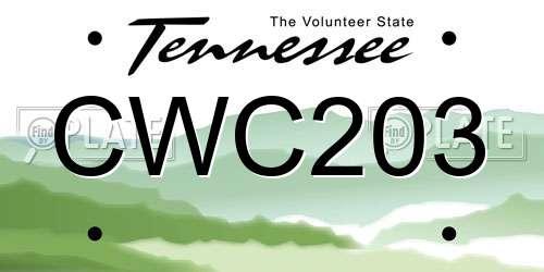 CWC203 Tennessee License Plate