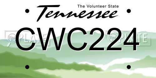 CWC224 Tennessee License Plate