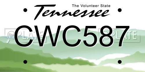 CWC587 Tennessee License Plate