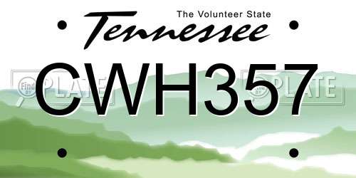CWH357 Tennessee License Plate