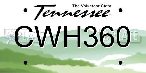 CWH360 Tennessee License Plate