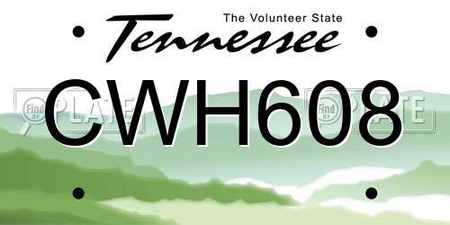 CWH608 Tennessee License Plate