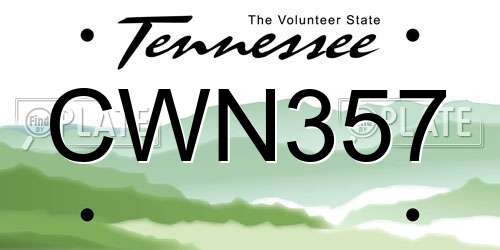 CWN357 Tennessee License Plate