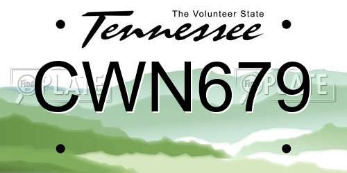 CWN679 Tennessee License Plate