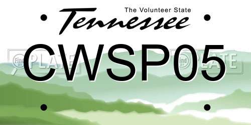 CWSP05 Tennessee License Plate