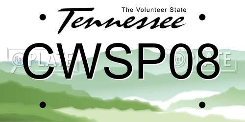 CWSP08 Tennessee License Plate